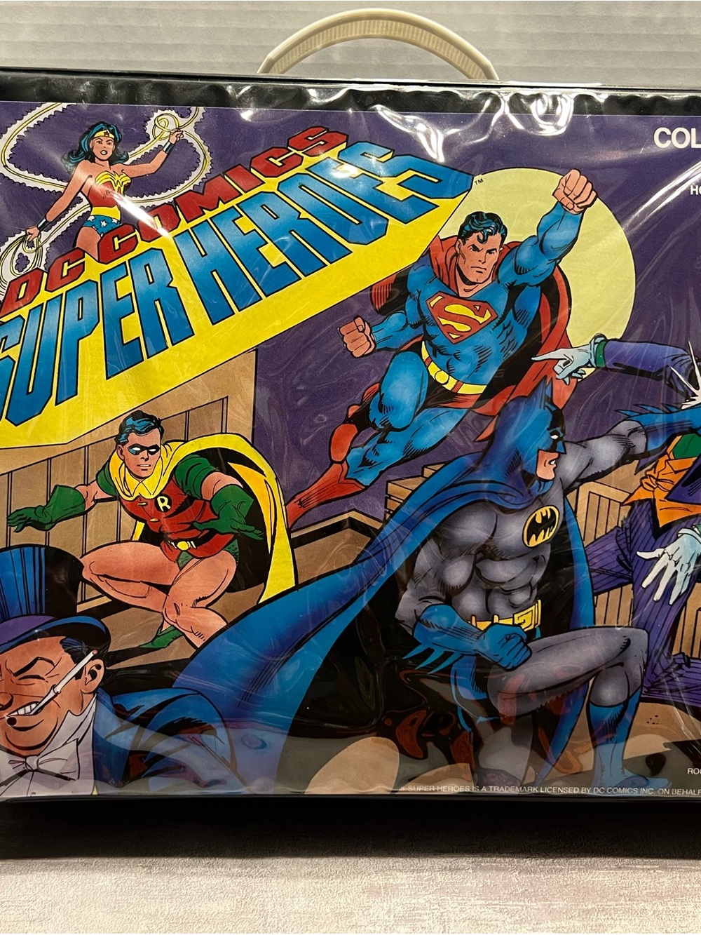 DC Comics Super Heroes Party Table Cover - Blue, Purple, Yellow